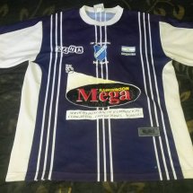 San Martín de Burzaco Home football shirt 2000 - 2001 sponsored by Iluminacion Mega