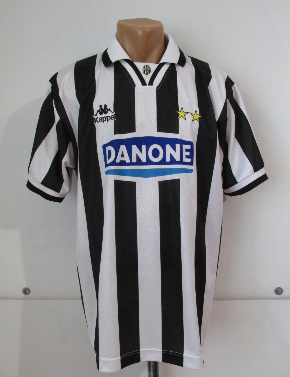 Juventus Home football shirt 1994 - 1995. Sponsored by Danone