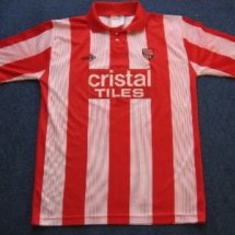 Stoke City Home football shirt 1989 - 1990 sponsored by Cristal Tiles