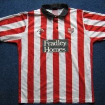 Stoke City Home football shirt 1990 - 1991 sponsored by Fradley Homes