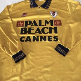 AS Cannes Away football shirt 1993 - 1994 sponsored by Palm Beach Cannes
