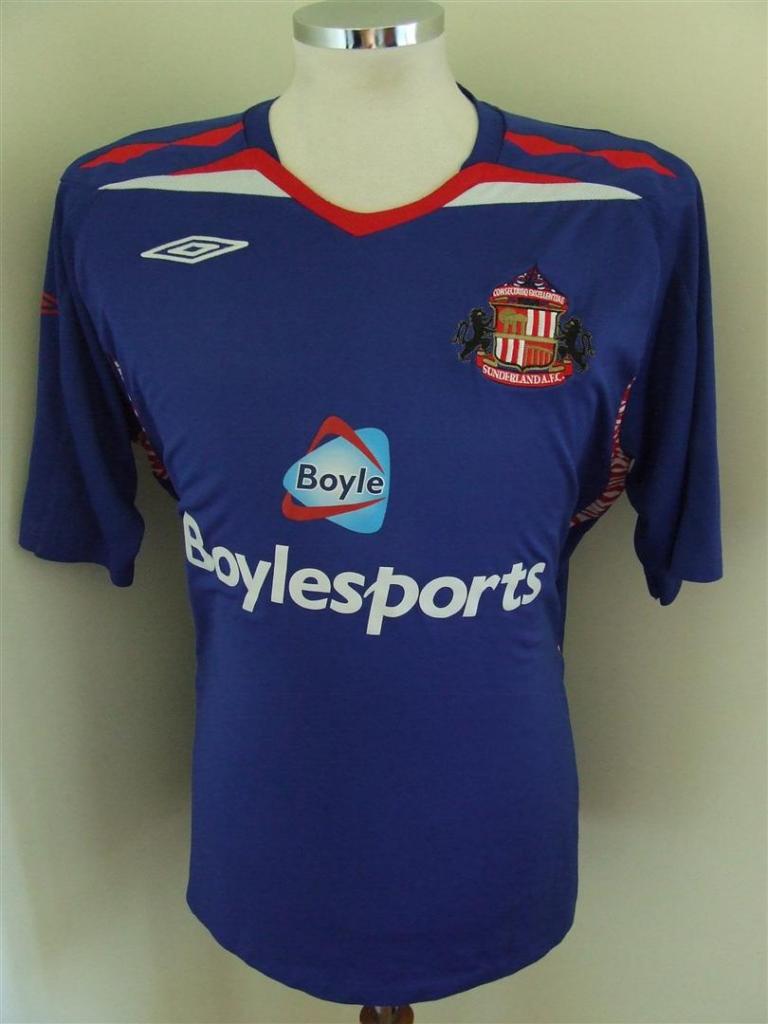 Maillot Sunderland Umbro 2007-2008 Domicile – Blanc, Taille XLB (équiv. XS)