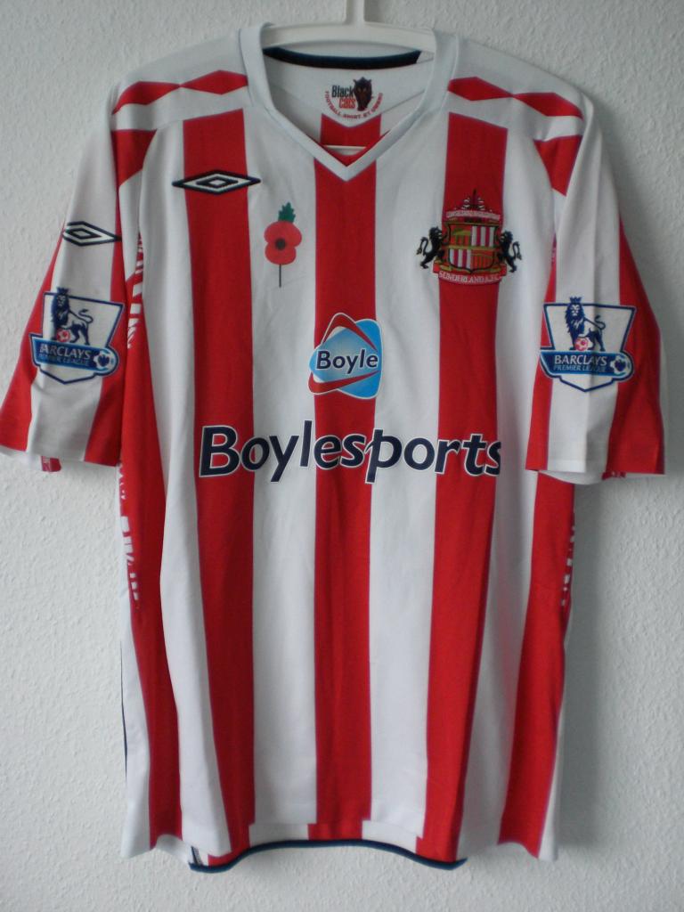 Maillot SUNDERLAND 2007/2008 UMBRO home football shirt 158 cm XLB convient XS