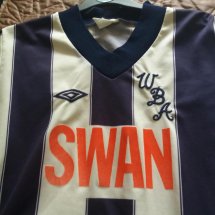 West Bromwich Albion Home football shirt 1982 - 1983 sponsored by Swan