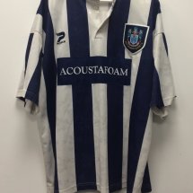 West Bromwich Albion Home football shirt 1996 - 1997 sponsored by Acoustafoam.