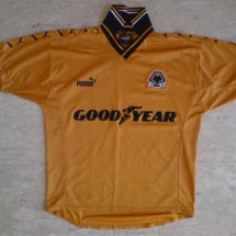 Wolverhampton Wanderers Home maglia di calcio 1994 - 1995 sponsored by Goodyear