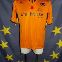 Wolverhampton Wanderers Home maglia di calcio 2013 - 2014 sponsored by Whathouse