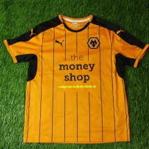 Wolverhampton Wanderers Home maglia di calcio 2016 - 2017 sponsored by The Money Shop