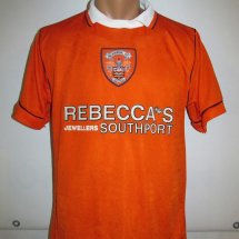Blackpool Home football shirt 1995 - 1997 sponsored by Rebecca’s