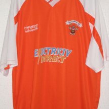 Blackpool Home football shirt 2001 - 2003 sponsored by Electricity Direct