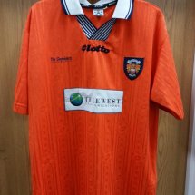 Blackpool Home football shirt 1997 - 1999 sponsored by Telewest Communications