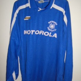 Bathgate Thistle Home football shirt (unknown year) sponsored by Motorola
