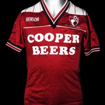 Bournemouth Home football shirt 1986 - 1987 sponsored by Cooper Beers