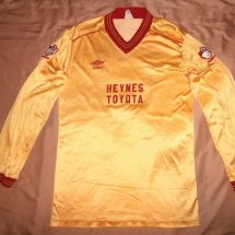 Bournemouth Away football shirt 1983 - 1985 sponsored by Heynes Toyota