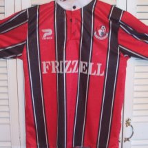 Bournemouth Home football shirt 1996 - 1997 sponsored by Frizzell