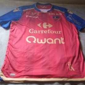 Gazélec Ajaccio Home football shirt 2018 - 2019 sponsored by Carrefour