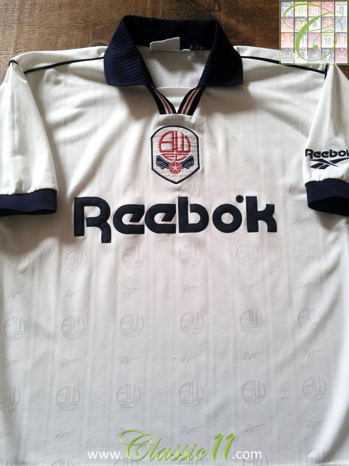 Bolton Home football shirt 1995 - 1996. Sponsored by Reebok