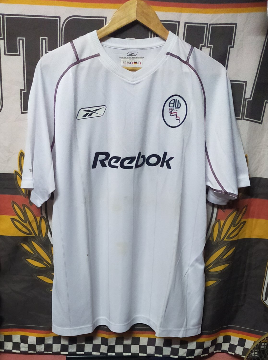 Bolton Home football shirt 2003 - 2005. Sponsored by Reebok