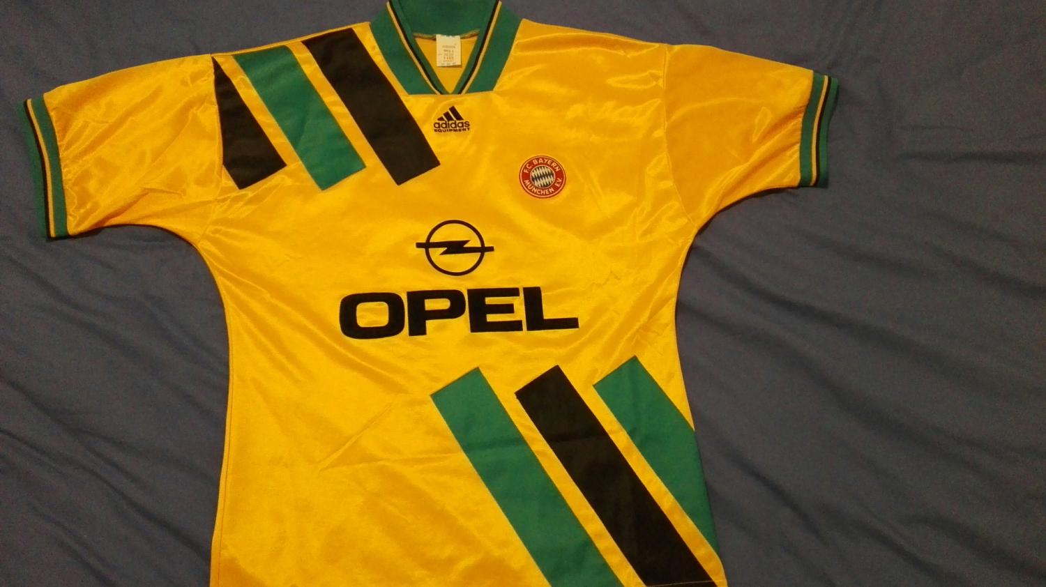 Bayern Munich Away football shirt 1993 - 1995. Sponsored by Opel