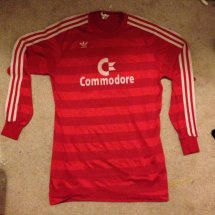 Bayern Munich Home football shirt 1984 - 1986 sponsored by Commodore