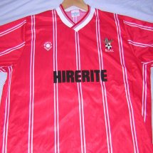 Bristol City Home football shirt 1988 - 1990 sponsored by Hirerite