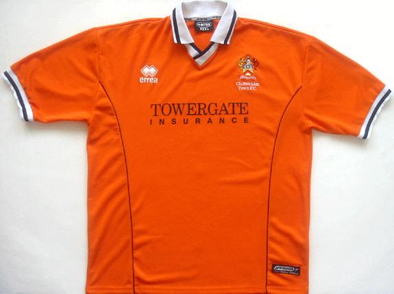 Cheltenham Town Away - CLASSIC for sale football shirt 1999 - 2000.  Sponsored by Towergate Insurance