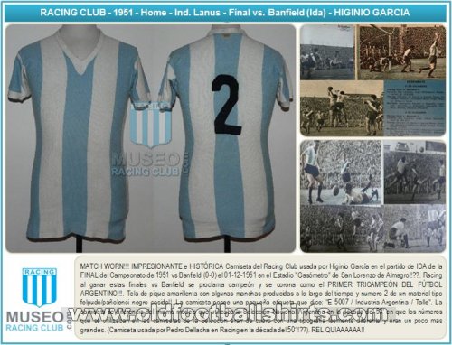 Racing Club Home football shirt 1951