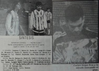 Racing Club Goalkeeper football shirt 1992