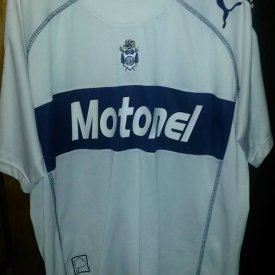 Gimnasia y Esgrima Home football shirt 2007 - 2008 sponsored by Motomel