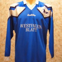 Arminia Bielefeld Home football shirt 1994 - 1996 sponsored by Westfalen Blatt