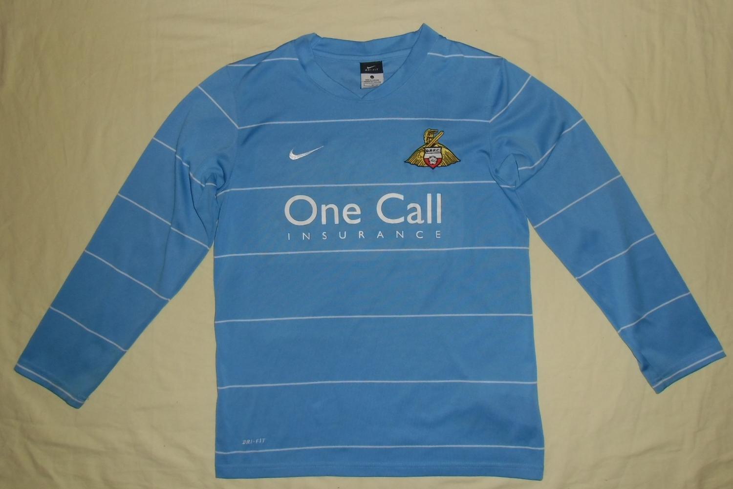 Doncaster Rovers Away football shirt 2010 - 2011. Sponsored by One Call Insurance
