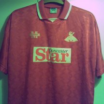 Doncaster Rovers Home Camiseta de Fútbol 1994 - 1995 sponsored by Doncaster Star