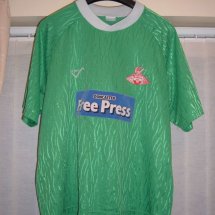 Doncaster Rovers Home Camiseta de Fútbol 1990 - 1992 sponsored by Free Press