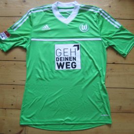 VfL Wolfsburg Home football shirt 2012 - 2013 sponsored by Geh Deinen Weg