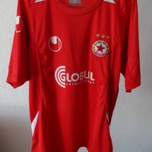 CSKA Sofia Home football shirt 2009 - 2010 sponsored by Globul