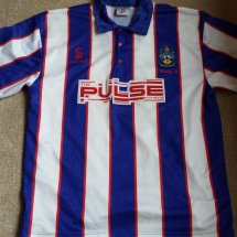 Huddersfield Town Home football shirt 1993 - 1995 sponsored by Pulse