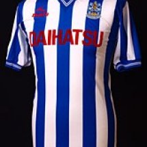 Huddersfield Town Home football shirt 1984 - 1985 sponsored by Daihatsu