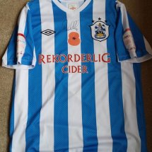 Huddersfield Town Home football shirt 2012 - 2013 sponsored by Rekordalig Cider