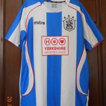 Huddersfield Town Home football shirt 2009 - 2010 sponsored by Yorkshire Air Ambulance