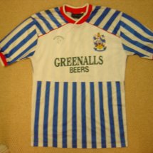 Huddersfield Town Home football shirt 1987 - 1988 sponsored by Greenalls