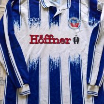 Hansa Rostock Home football shirt 1995 sponsored by Hoffner