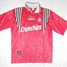1. FC Kaiserslautern Home football shirt 1996 - 1998 sponsored by Crunchips