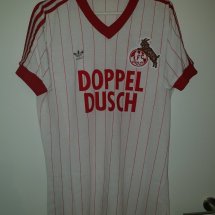 1. FC Koln Home football shirt 1982 - 1983 sponsored by Doppel Dusch