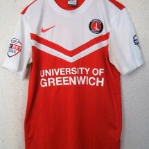 Charlton Athletic Home football shirt 2014 - 2015 sponsored by University of Greenwich