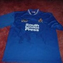 Millwall Home football shirt 1996 - 1997 sponsored by South London Press