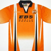 Northampton Town Home football shirt 1997 - 1998 sponsored by EBS Mobile Phones