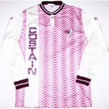 Northampton Town Home football shirt 1989 - 1990 sponsored by Costain