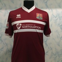 Northampton Town Home football shirt 2013 - 2014 sponsored by The University of Northampton