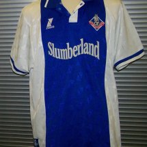 Oldham Athletic Home football shirt 2000 - 2001 sponsored by Slumberland