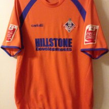 Oldham Athletic Home football shirt 2007 - 2008 sponsored by Hillstone Developments